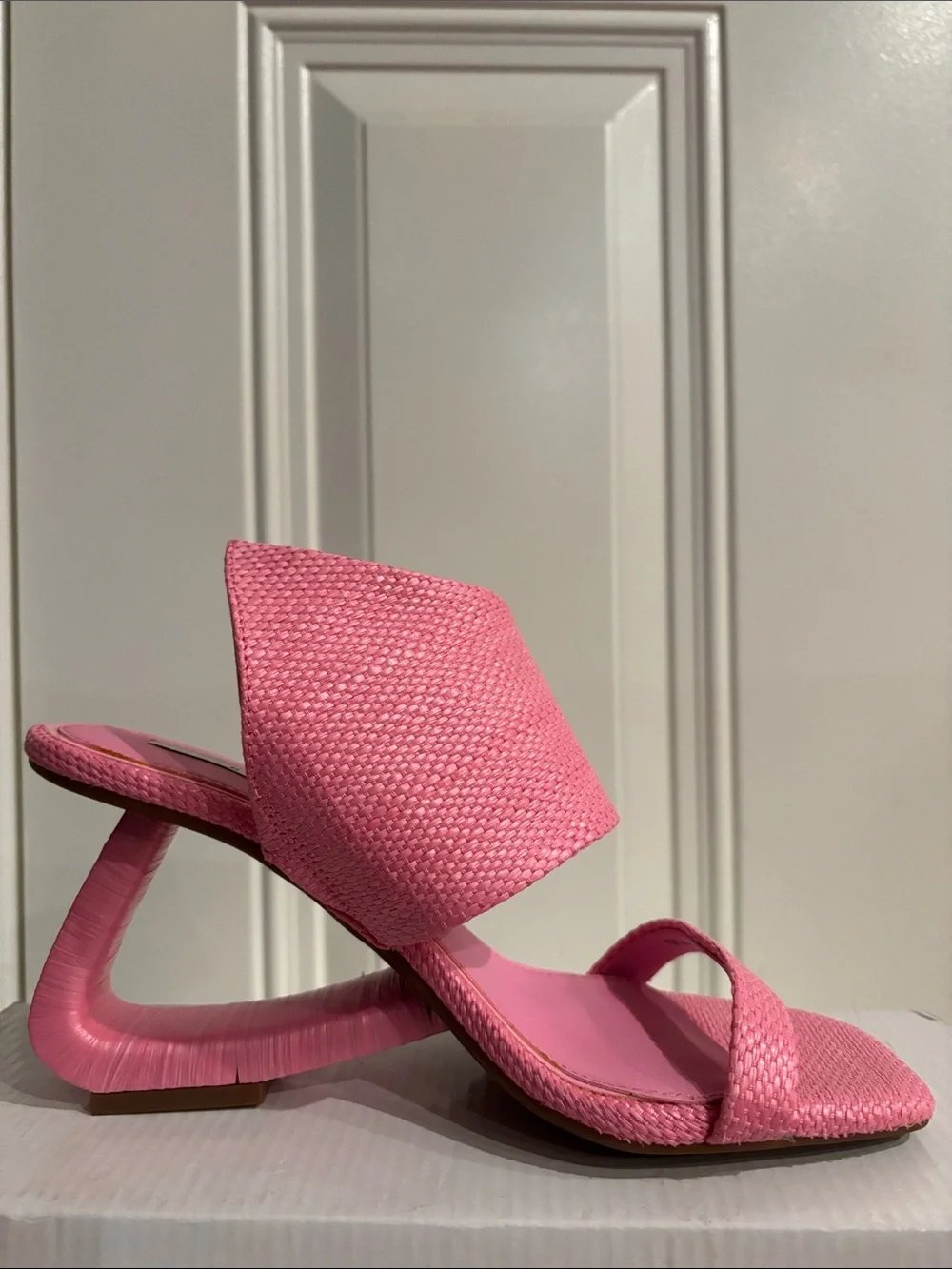 Gianni Bini pink Sculpted Heel Slide Sandals - Women